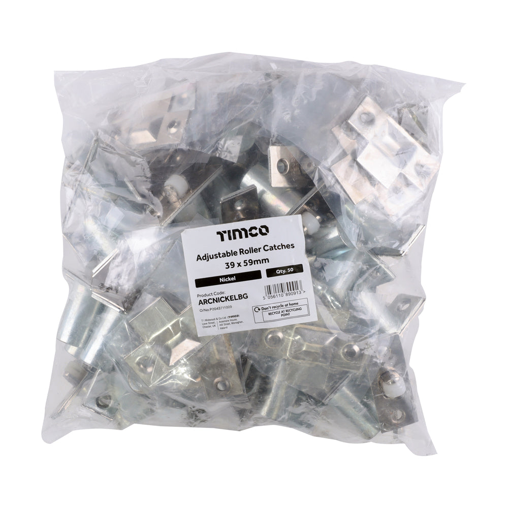 TIMCO Adjustable Roller Catch Nickel - 39mm