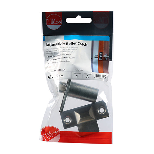 TIMCO Adjustable Roller Catch Nickel - 39mm - Image