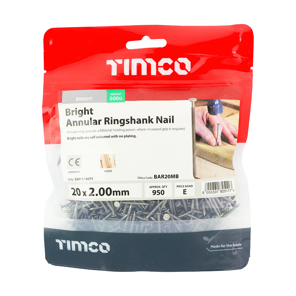 TIMCO Annular Ringshank Nails Bright - 20 x 2.00 - Image