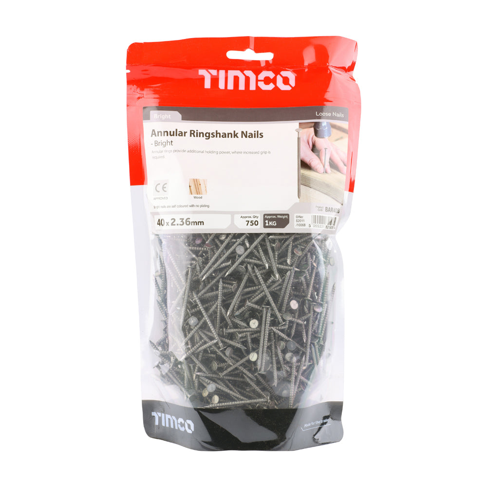 TIMCO Annular Ringshank Nails Bright - 40 x 2.36 - Image