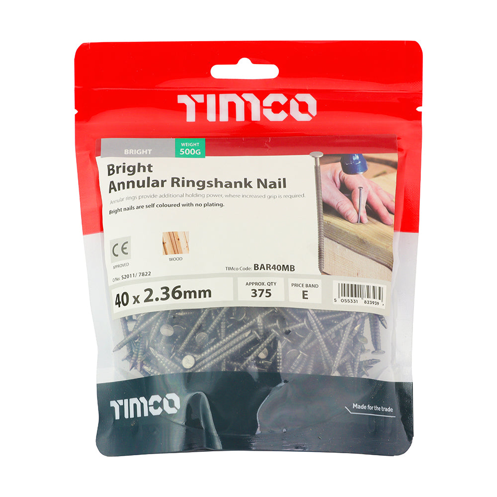 TIMCO Annular Ringshank Nails Bright - 40 x 2.36 - Image