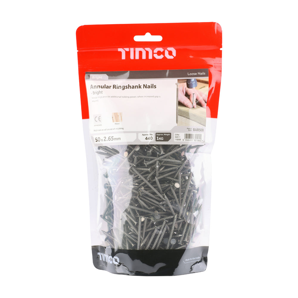 TIMCO Annular Ringshank Nails Bright - 50 x 2.65 - Image