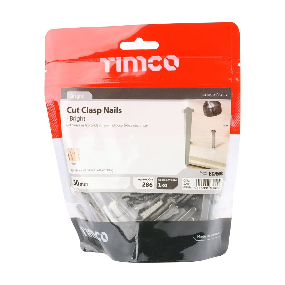 TIMCO Cut Clasp Nails Bright - 50mm - Image