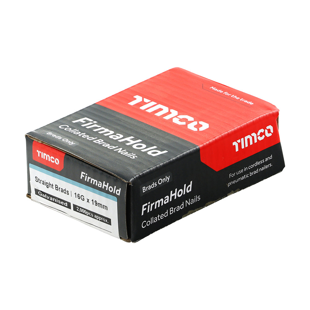 TIMCO FirmaHold Collated 16 Gauge Straight Galvanised Brad Nails - 16g x 19 - Image