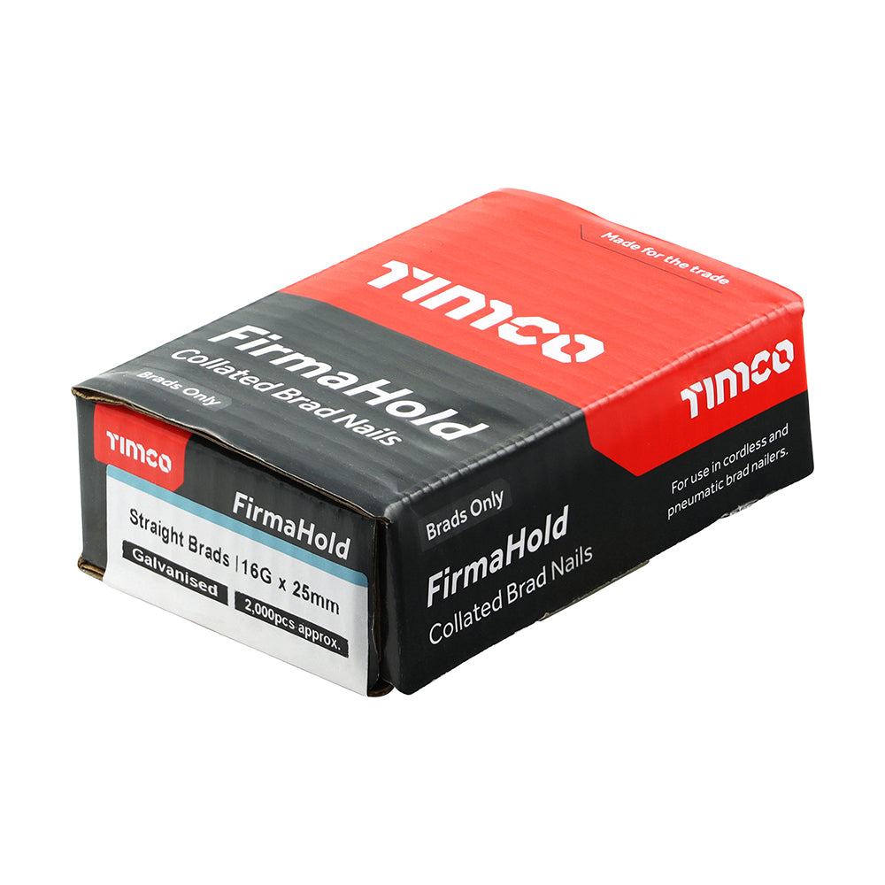 TIMCO FirmaHold Collated 16 Gauge Straight Galvanised Brad Nails - 16g x 25 - Image