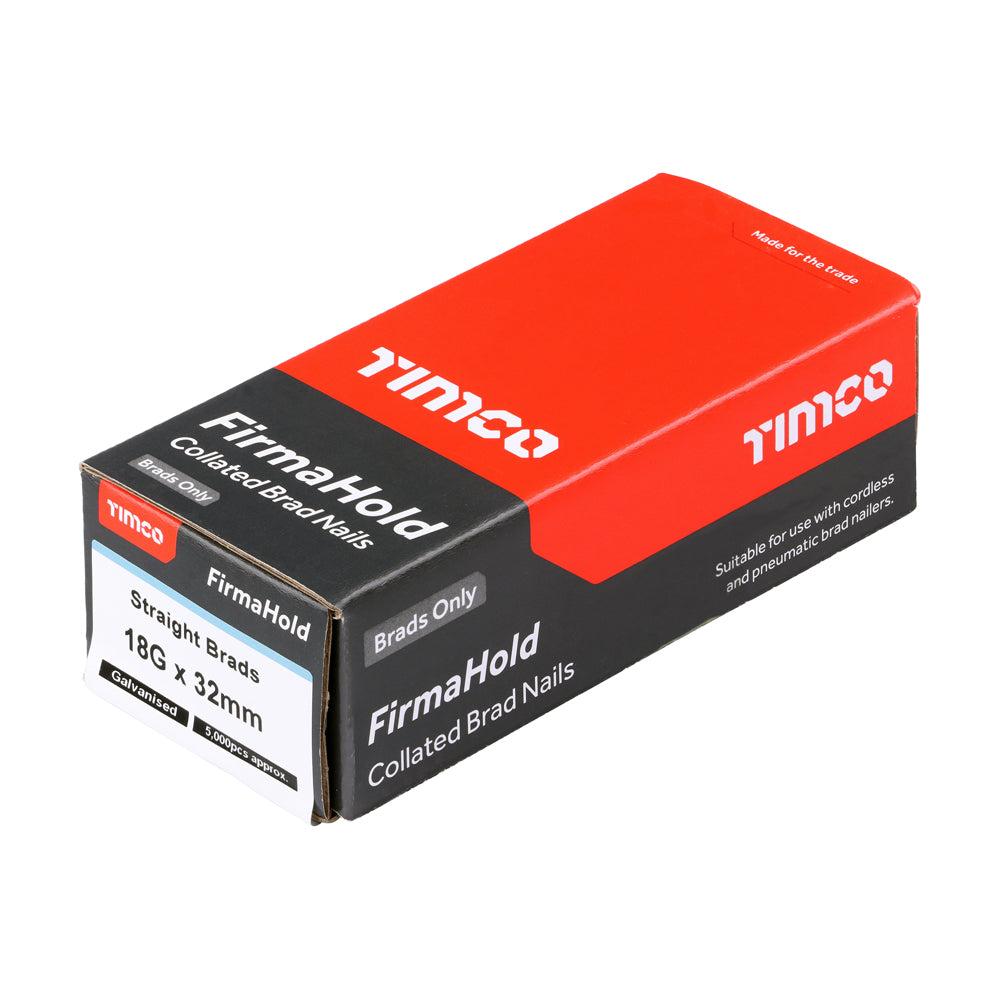 TIMCO FirmaHold Collated 18 Gauge Straight Galvanised Brad Nails - 18g x 32 - Image