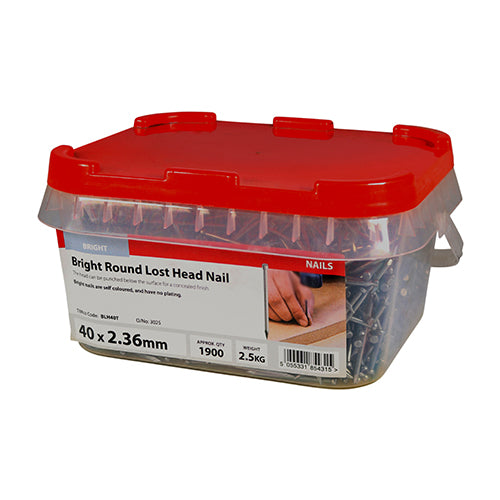 TIMCO Round Lost Head Nails Bright - 40 x 2.36 - Image