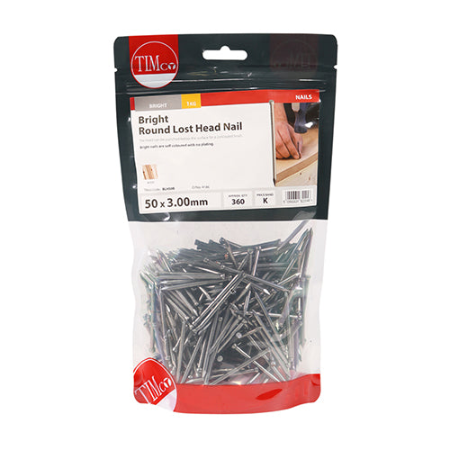 TIMCO Round Lost Head Nails Bright - 50 x 3.00 - Image