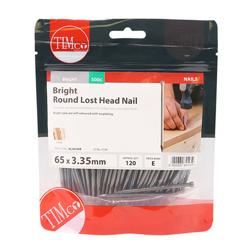 TIMCO Round Lost Head Nails Bright - 65 x 3.35 - Image