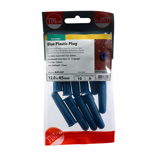 TIMCO Blue Plastic Plugs - 48mm - Image