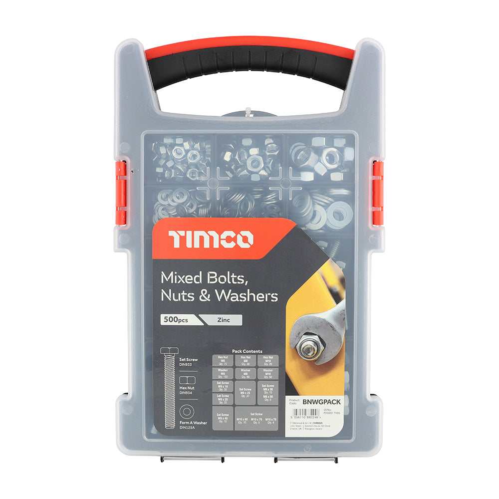 TIMCO Bolts, Nuts and Washers Mixed Grab Pack - 500pcs - Image