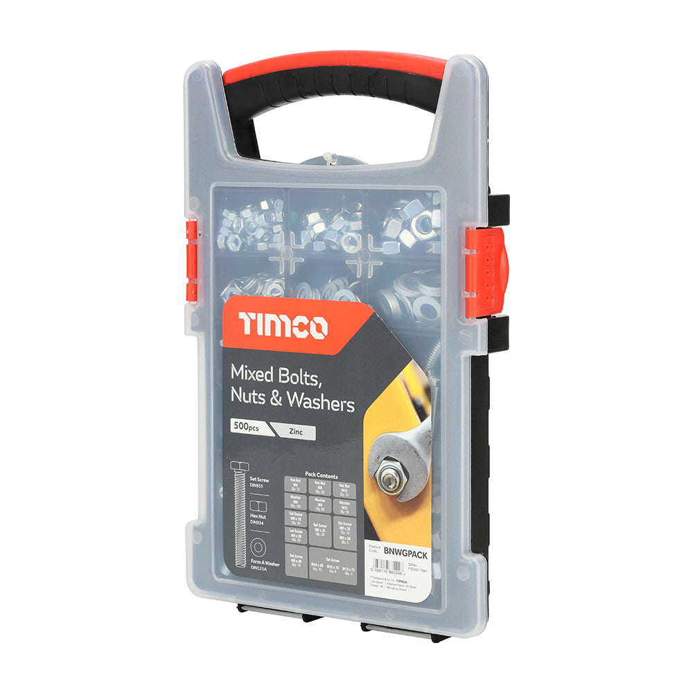 TIMCO Bolts, Nuts and Washers Mixed Grab Pack - 500pcs - Image