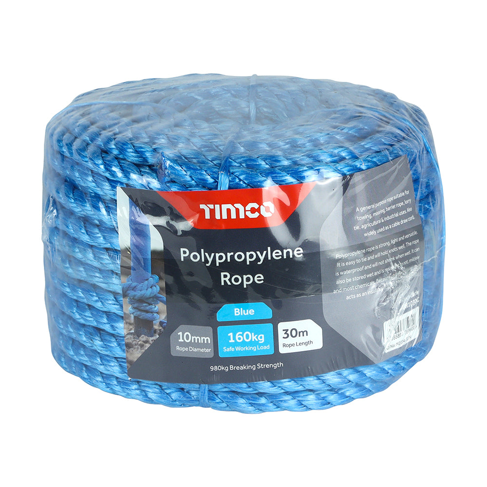 TIMCO Blue Polypropylene Rope Coil - 10mm x 30m - Image
