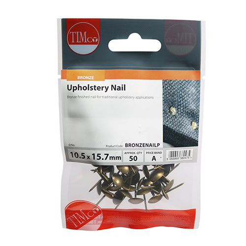 TIMCO Upholstery Nails Bronze - 10.5 x 15.7 - Image