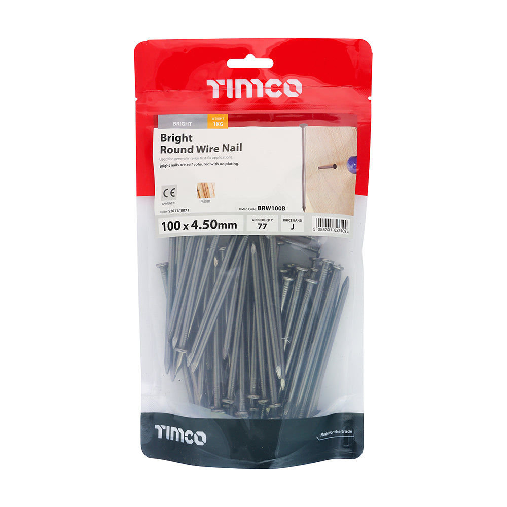 TIMCO Round Wire Nails Bright - 100 x 4.50 - Image