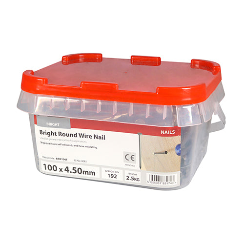 TIMCO Round Wire Nails Bright - 100 x 4.50 - Image
