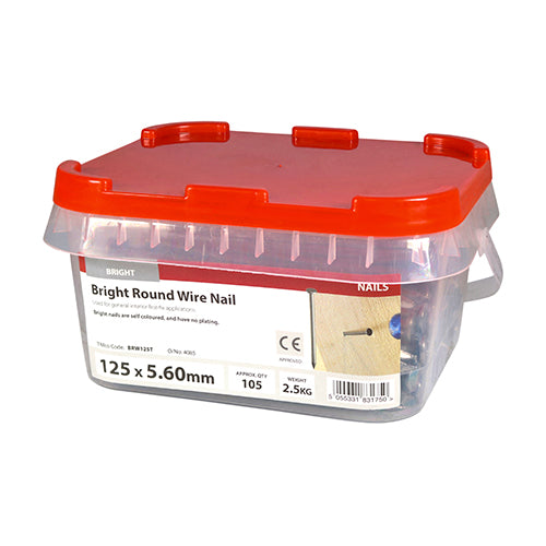 TIMCO Round Wire Nails Bright - 125 x 5.60 - Image