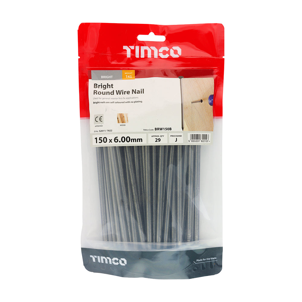 TIMCO Round Wire Nails Bright - 150 x 6.00 - Image