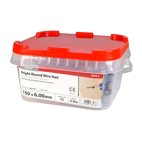 TIMCO Round Wire Nails Bright - 150 x 6.00 - Image