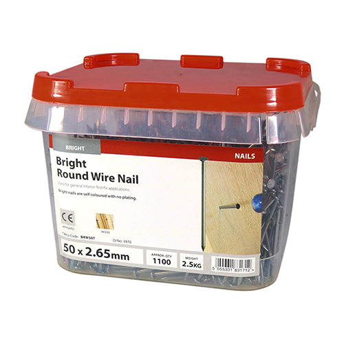 TIMCO Round Wire Nails Bright - 50 x 2.65 - Image