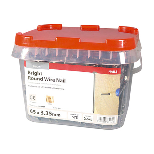 TIMCO Round Wire Nails Bright - 65 x 3.35 - Image