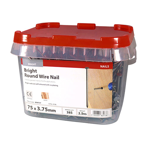 TIMCO Round Wire Nails Bright - 75 x 3.75 - Image