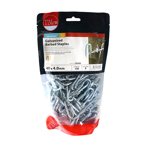 TIMCO Barbed Staples Galvanised - 40 x 4.00 - Image