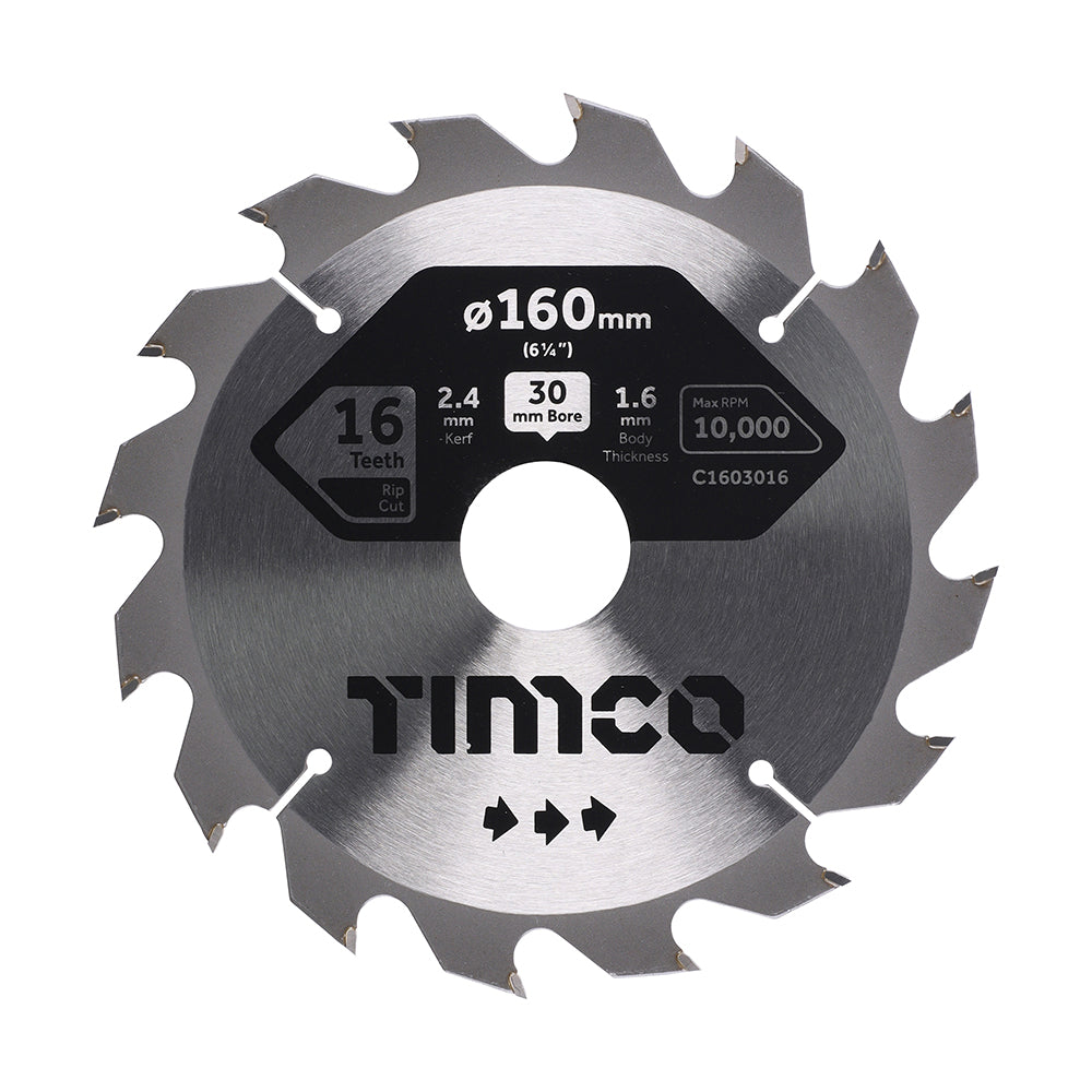 TIMCO Circular Saw Blade General Purpose Coarse/Medium - 160 x 30 x 16T - Image