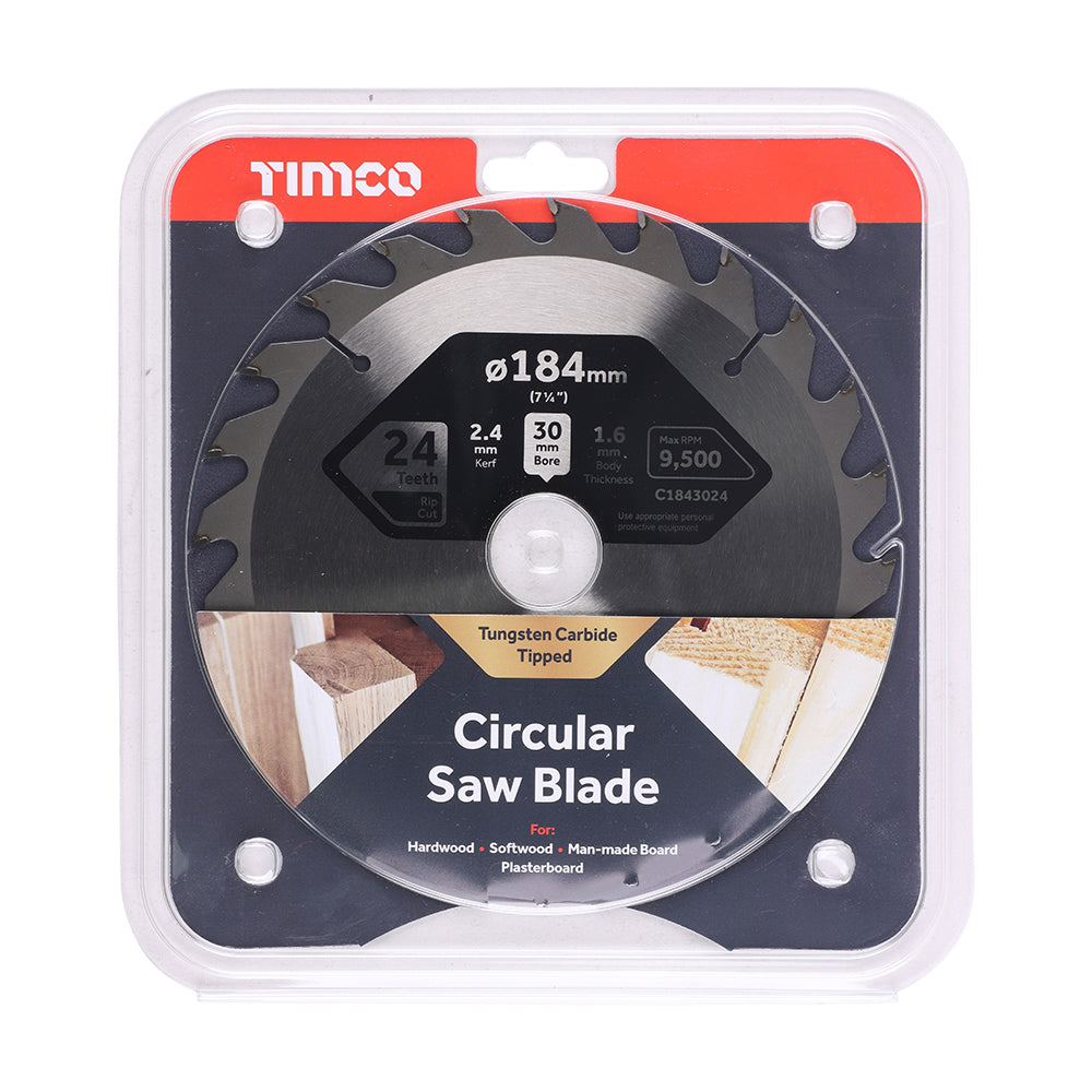 TIMCO Circular Saw Blade General Purpose Coarse/Medium - 184 x 30 x 24T - Image
