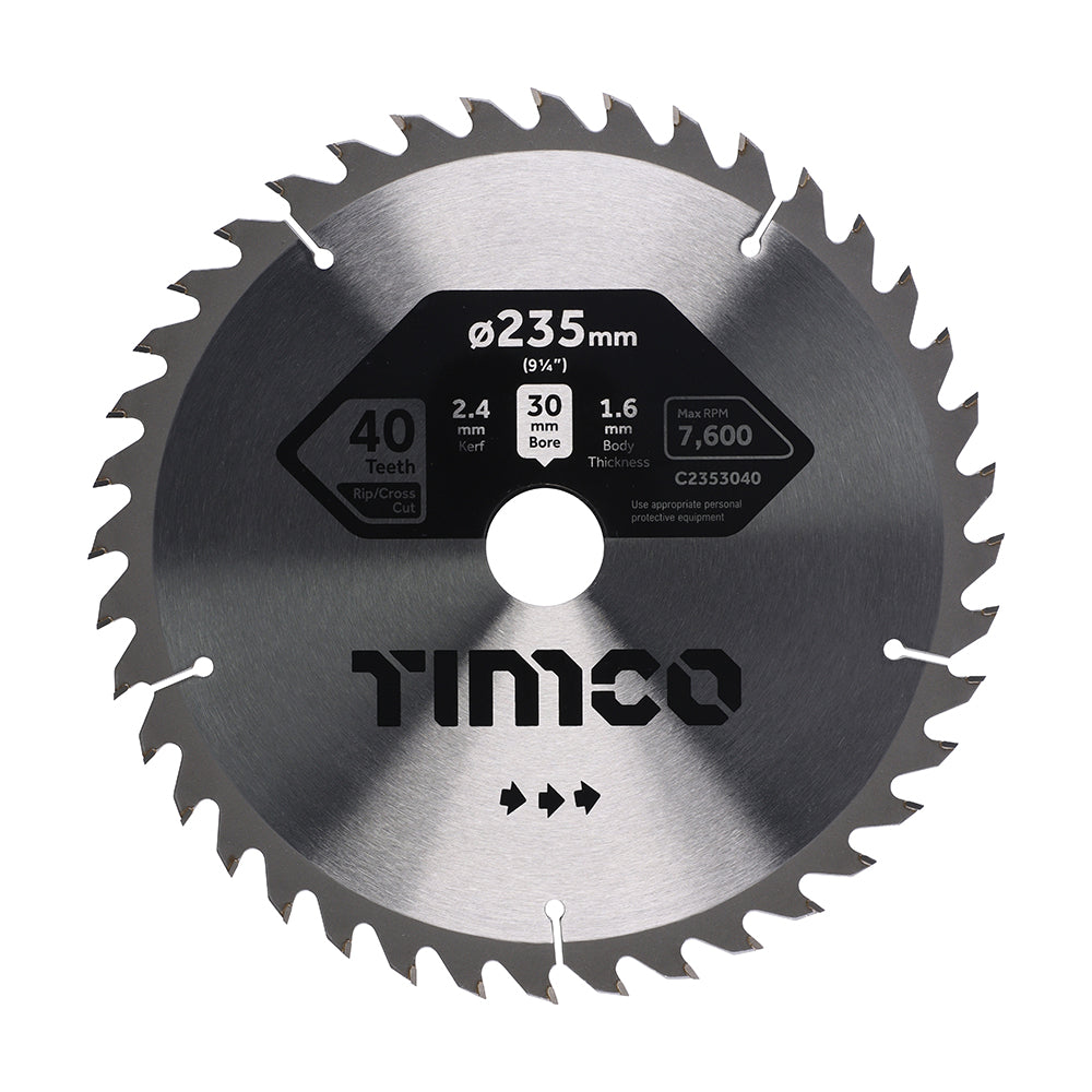 TIMCO Circular Saw Blade General Purpose Coarse/Medium - 235 x 30 x 40T - Image