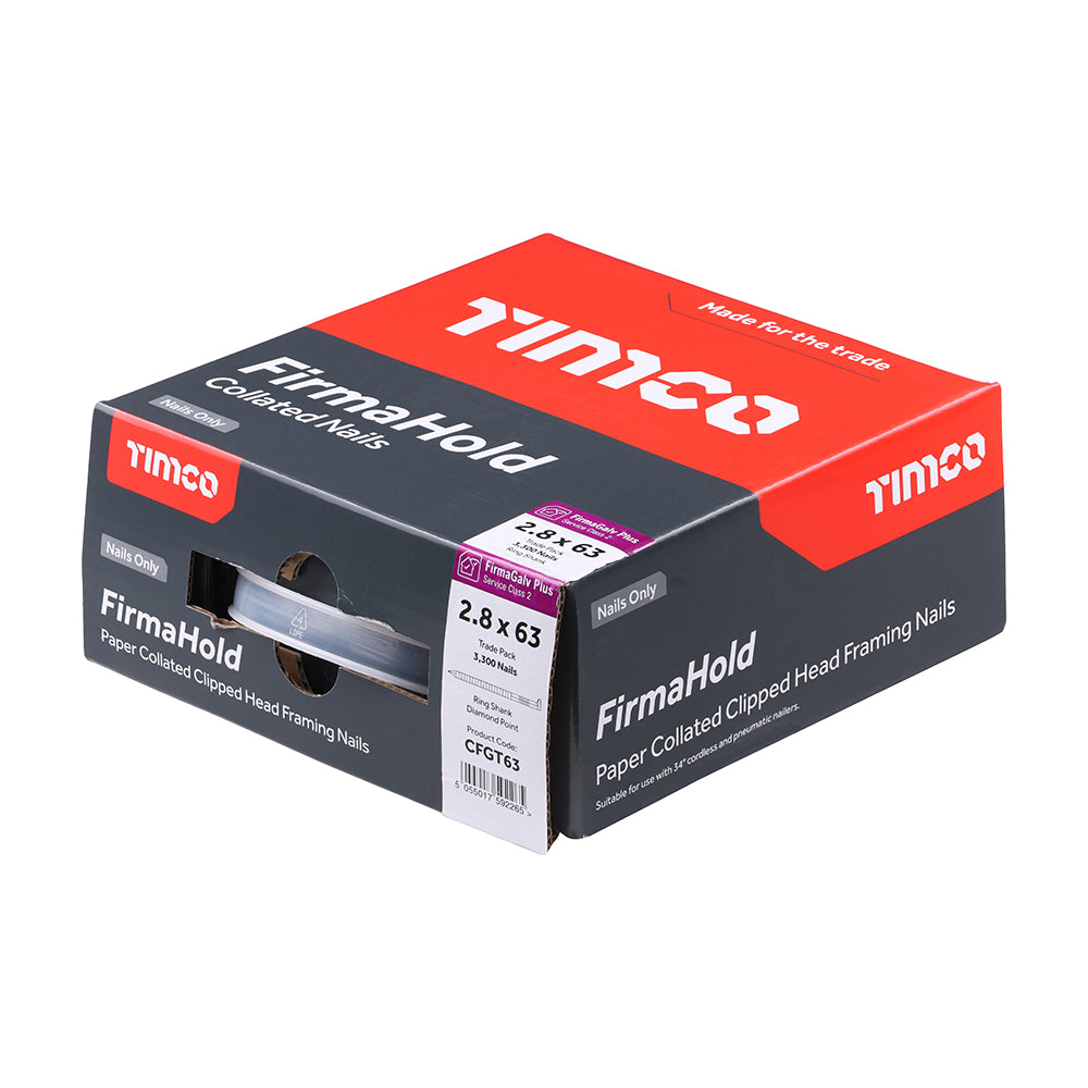 TIMCO FirmaHold Collated Clipped Head Ring Shank Firmagalv Nails - 2.8 x 63 - Image