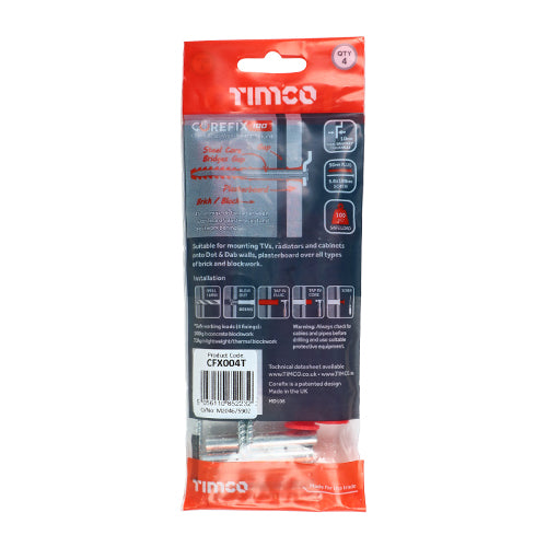 TIMCO Corefix 100 Dot & Dab Wall Fixing - 5.0 x 100 - Image