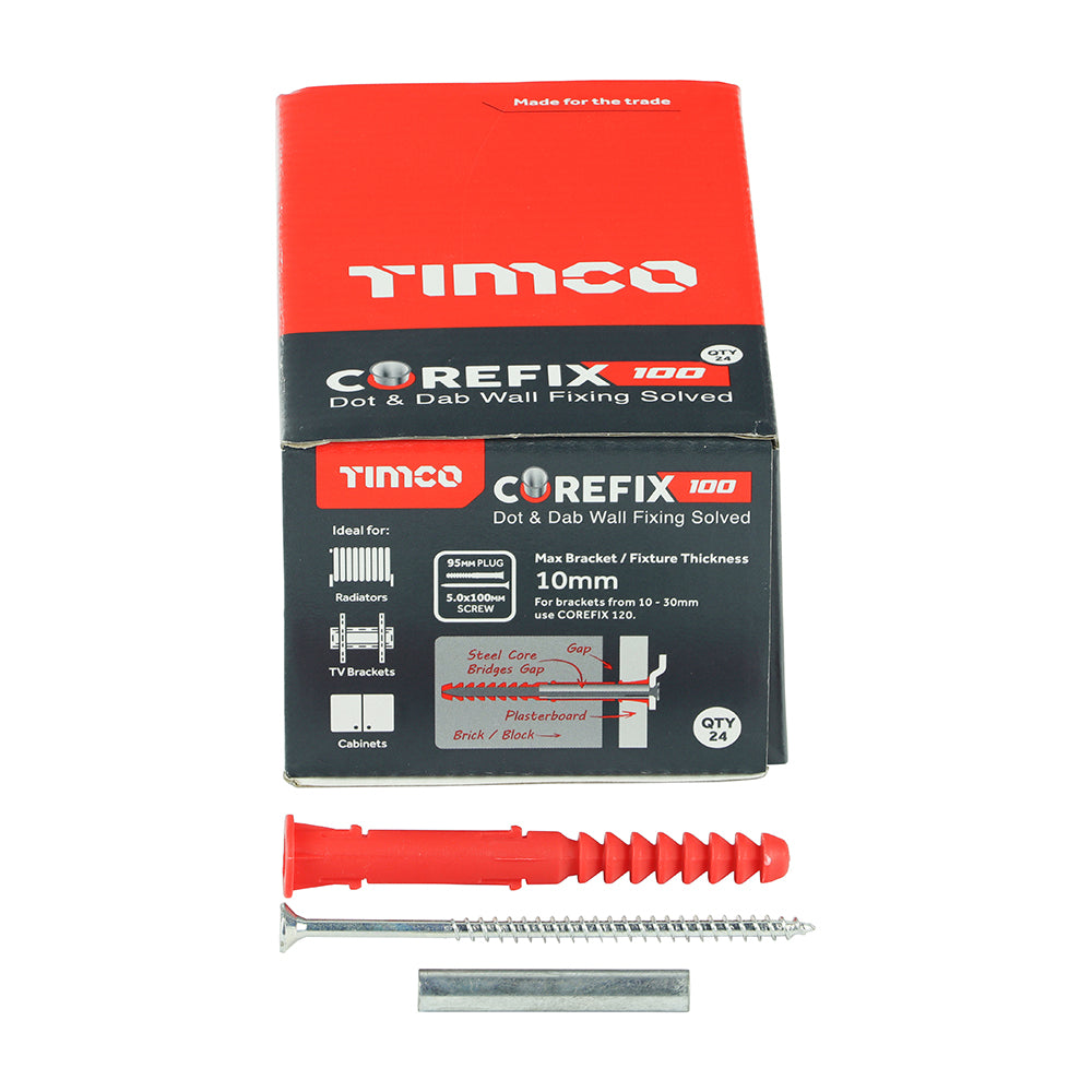 TIMCO Corefix 100 Dot & Dab Wall Fixing - 5.0 x 100 - Image