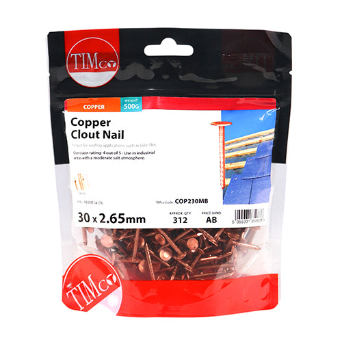 TIMCO Clout Nails Copper - 30 x 2.65 - Image