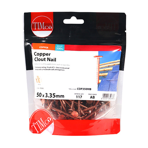 TIMCO Clout Nails Copper - 50 x 3.35 - Image