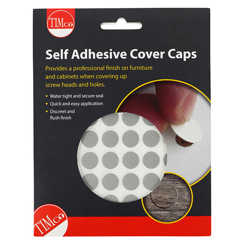TIMCO Self-Adhesive Screw Cover Caps Aluminium - 13mm - Image