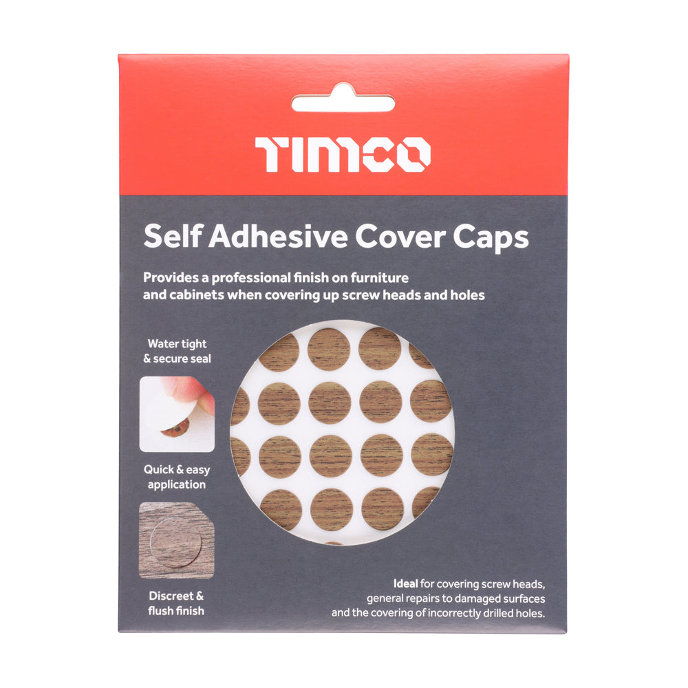 TIMCO Self-Adhesive Screw Cover Caps Dijon Walnut - 13mm - Image