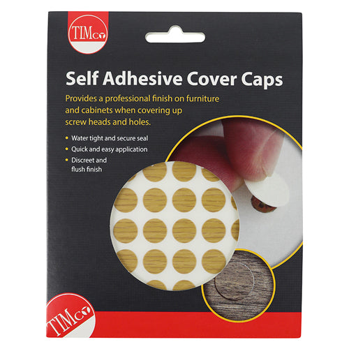 TIMCO Self-Adhesive Screw Cover Caps Oak - 13mm - Image