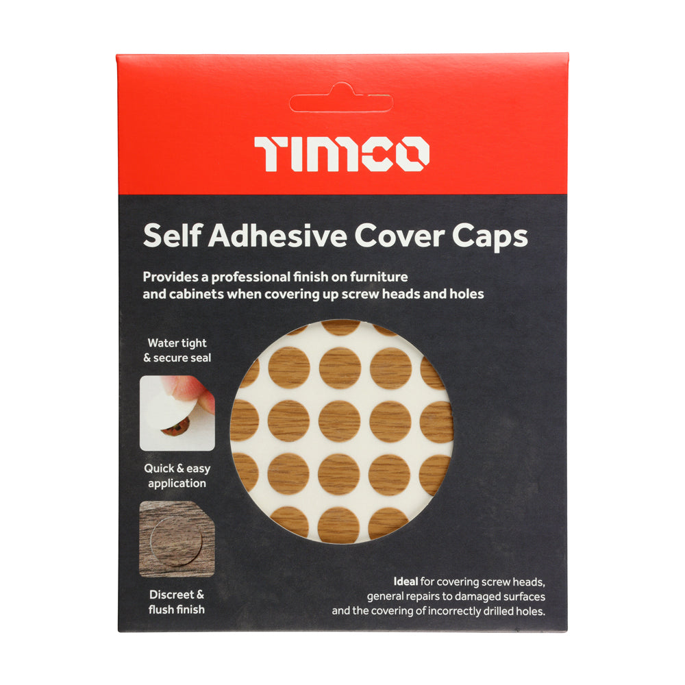 TIMCO Self-Adhesive Screw Cover Caps Winchester Oak - 13mm - Image