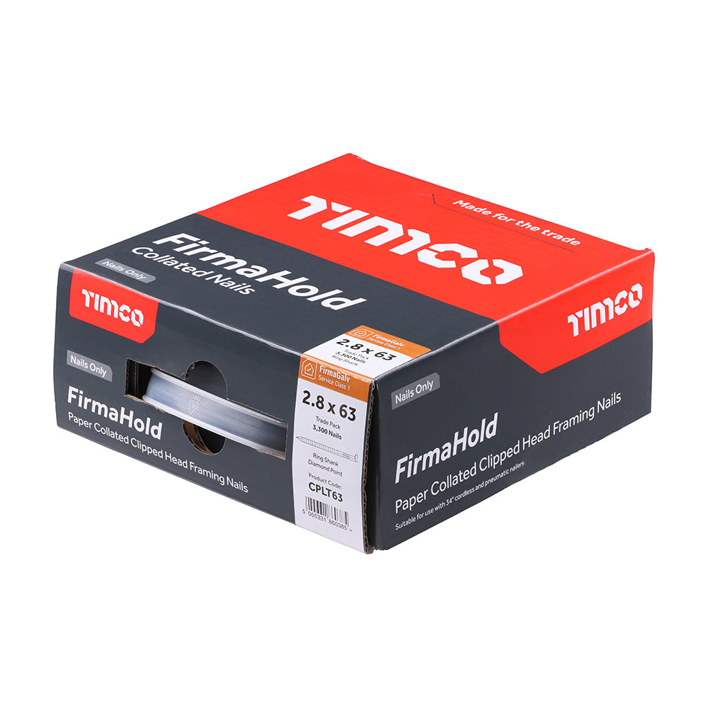 TIMCO FirmaHold Collated Clipped Head Ring Shank Firmagalv+ Nails - 2.8 x 63 - Image