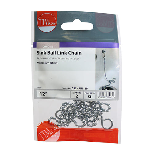 TIMCO Ball Link Chains Sink Chrome - 12" - Image