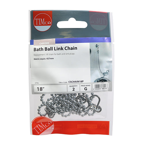 TIMCO Ball Link Chains Bath Chrome - 18" - Image