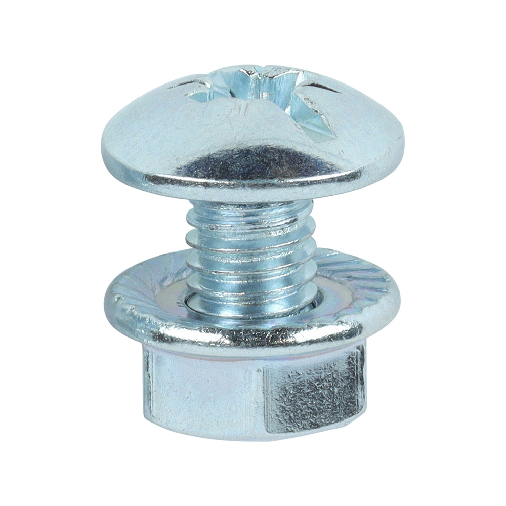 TIMCO Cable Tray Bolts & Flange Nuts Silver - M6 x 12 - Image