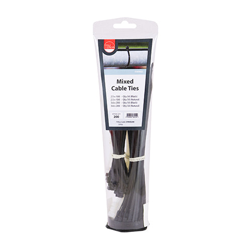TIMCO Cable Ties Mixed Black & Natural - Mixed - Image