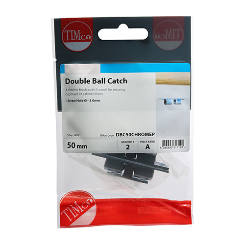 TIMCO Double Ball Catches Chrome - 50mm - Image