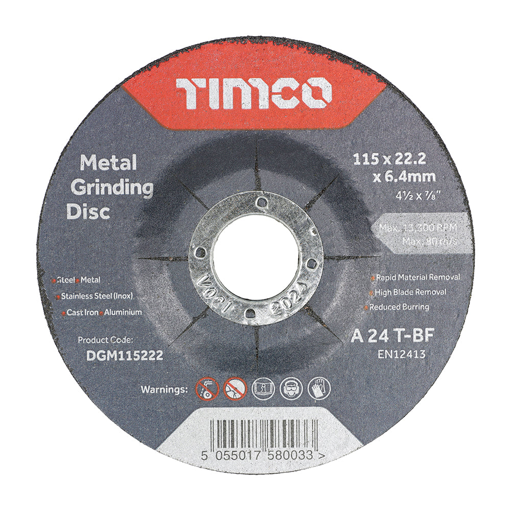 TIMCO B/Abrasive Depressed Metal - 115 x 22.2 x 6.4 - Image
