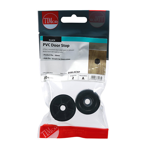 TIMCO PVC Door Stops Black - 32 x 21 - Image