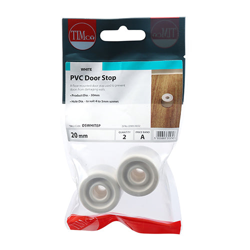 TIMCO PVC Door Stops White - 32 x 21 - Image