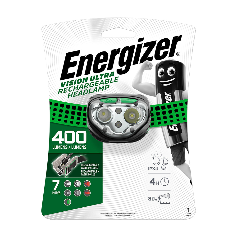 TIMCO Energizer® LED Vision Ultra Rechargeable Headlamp - 400 Lumen - Green / 400 Lumen - Image
