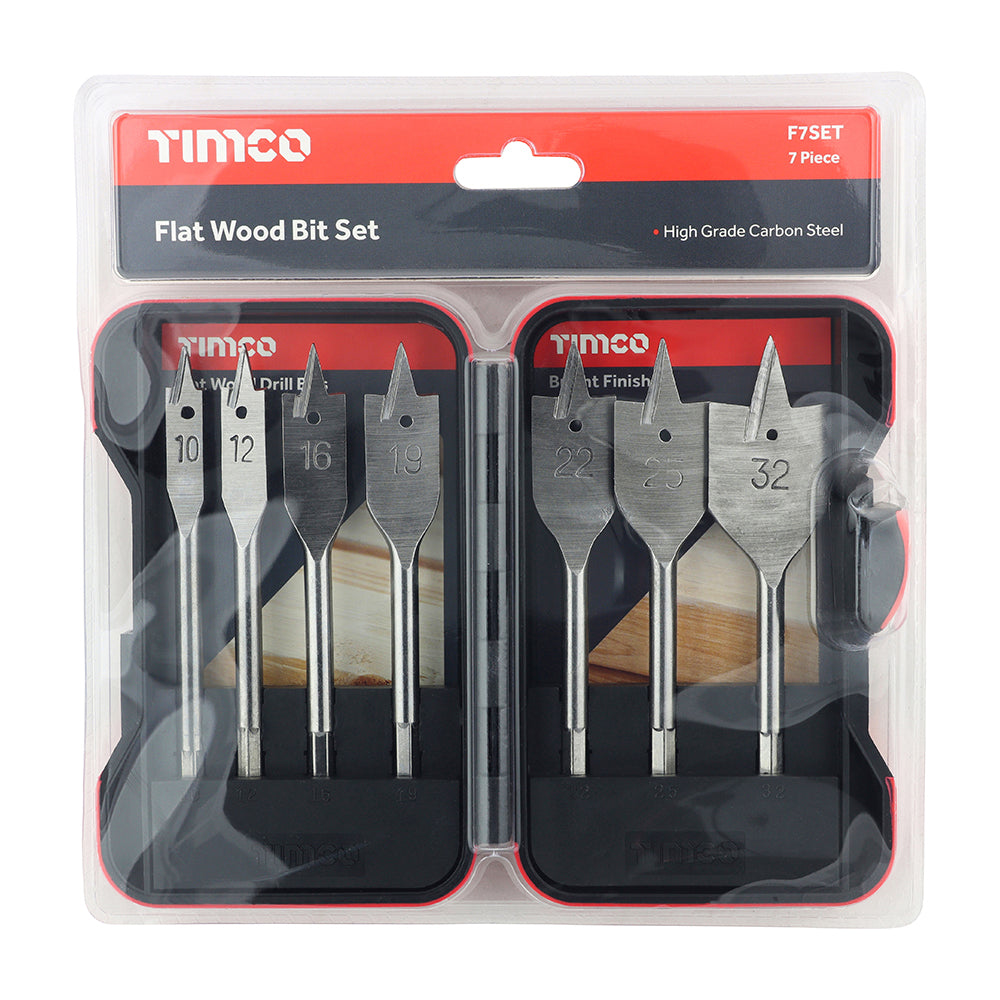 TIMCO Flat Wood Bit Set - 7pc - Image